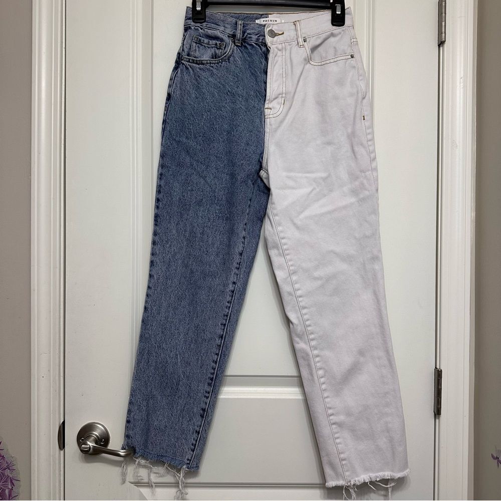 Pacsun Split Tone High Rise Straight Jeans